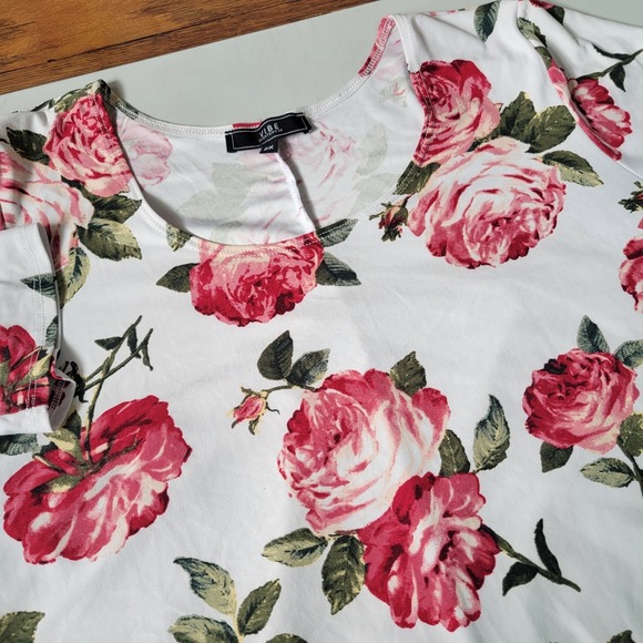 Vibe Sportswear Women's‎ 2XL White Pink Floral Jersey Dress - Picture 1 of 7